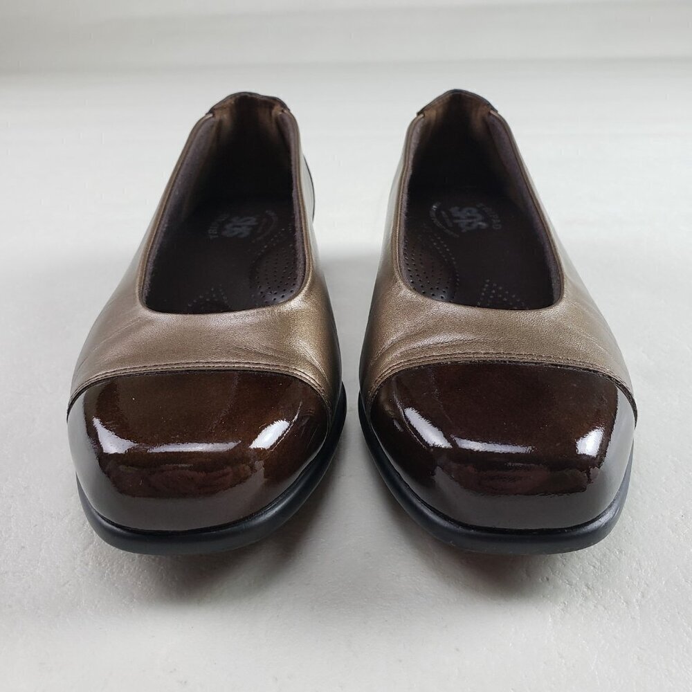 SAS Coco Slip On Loafer Shoe Women 6.5 Brown Patent Leather Comfort Flat Tripad - Picture 4 of 10